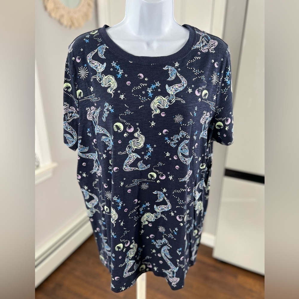 Nwt TORRID Navy Mermaid SS Vintage Tee Size 12 - Picture 3 of 14